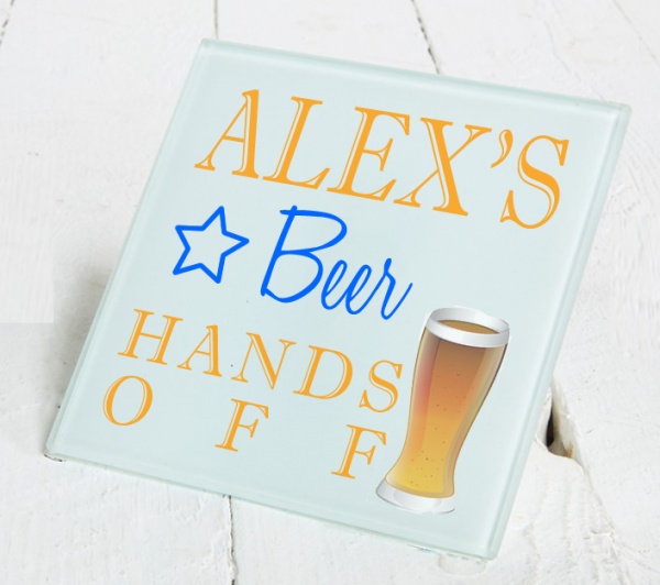 Personalised Beer Gift Coaster Glass Coaster Personalised Gift